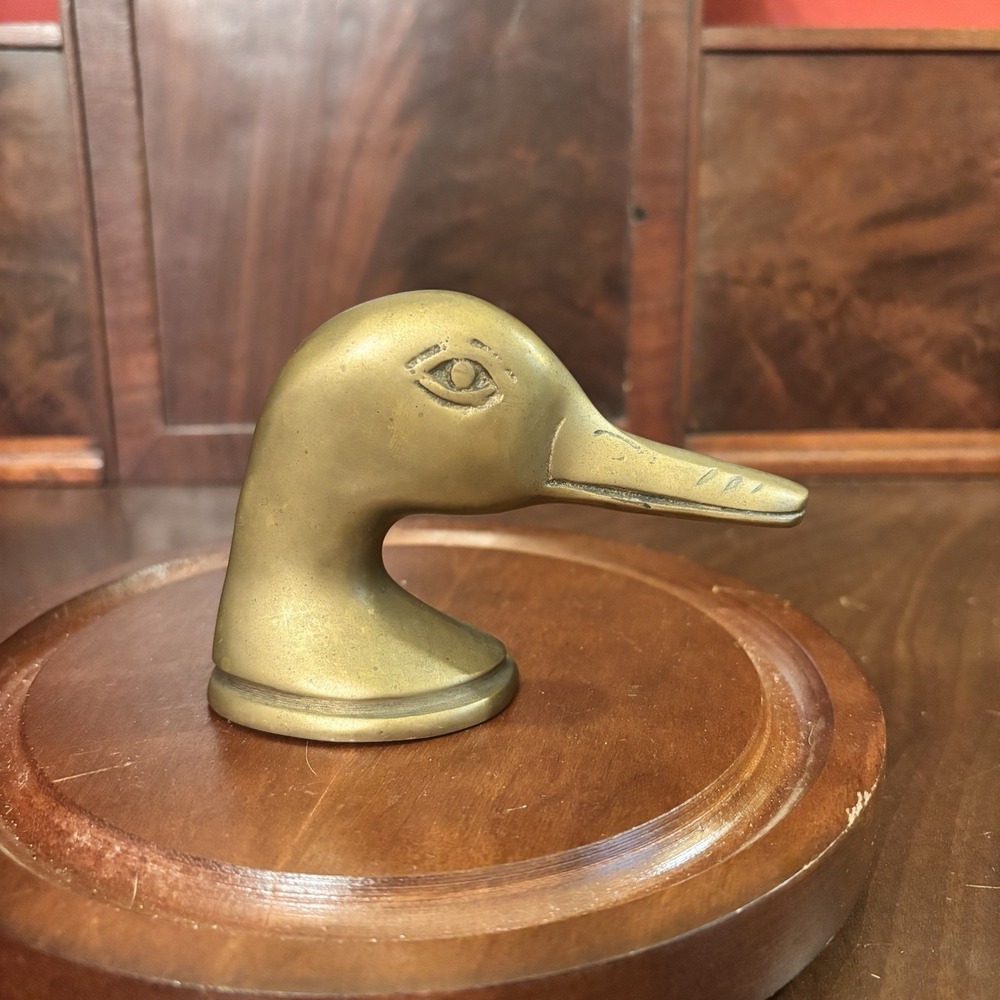 Vintage Brass Duck Head Bottle Opener Korea Mid Century Barware Bird Figurine